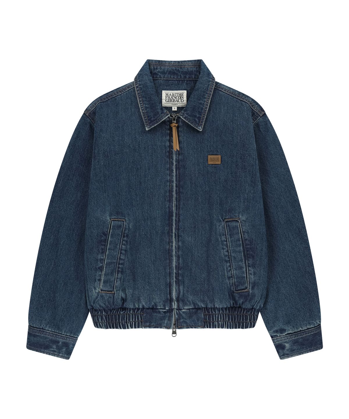 마리떼 프랑소와 저버(MARITHÉ + FRANҪOIS GIRBAUD) DENIM ZIP-UP TRUCKER JACKET dark blue