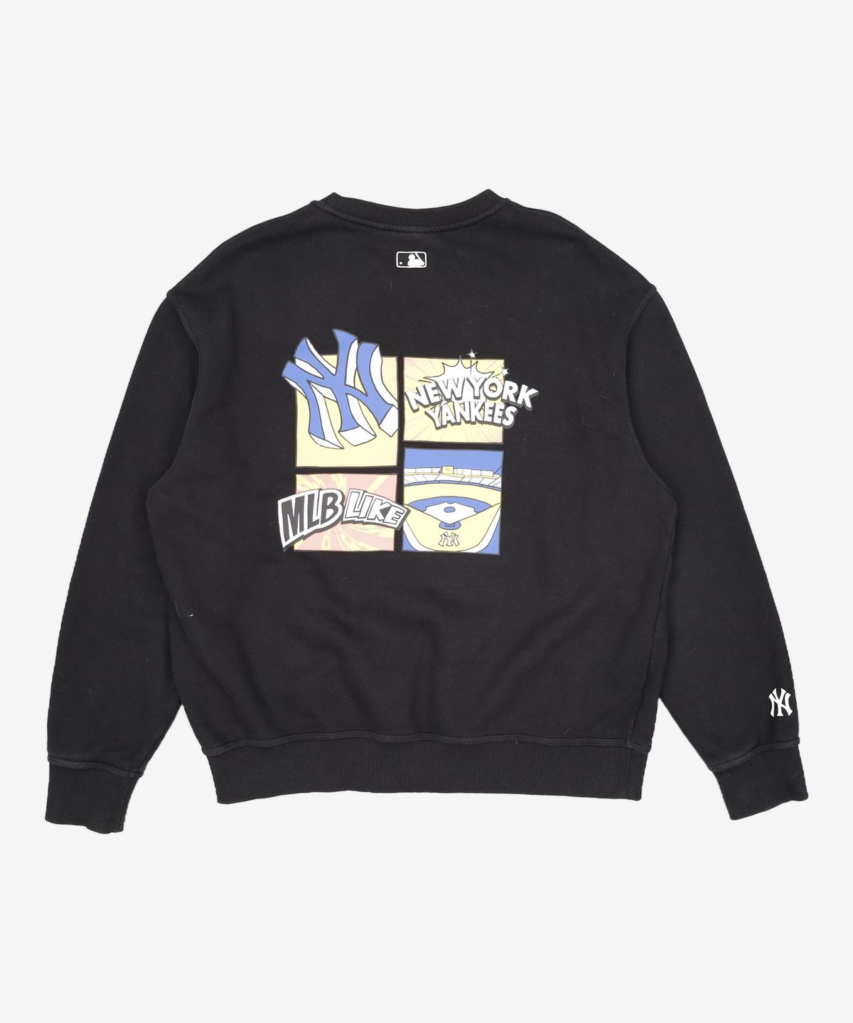 엠엘비(MLB) LIKE 카툰 기모 메가오버핏 맨투맨 NY (Black) XL