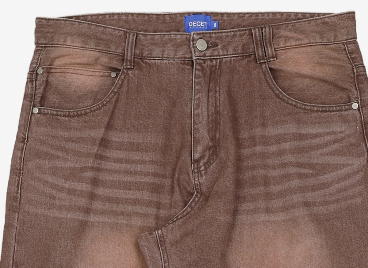 데케트(DECET) Mid Rise Wide Jeans DCPT027CRBrown 34