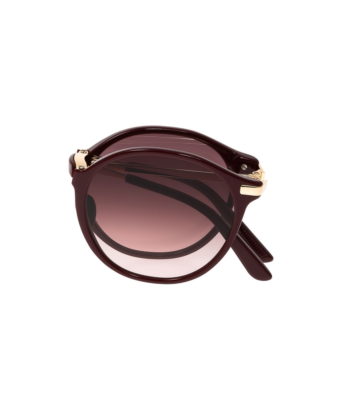 헌터 아이웨어(HUNTEREYEWEAR) [UNISEX] 라운드 폴딩 선글라스 - 버건디 HTC34