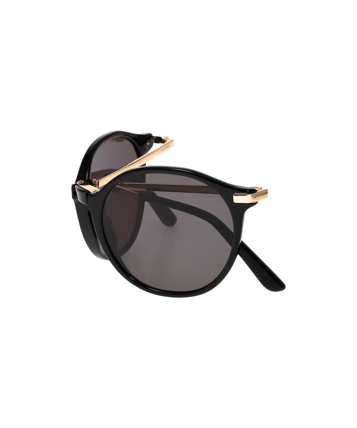 헌터 아이웨어(HUNTEREYEWEAR) [UNISEX] 라운드 폴딩 선글라스 - 블랙 HTC34
