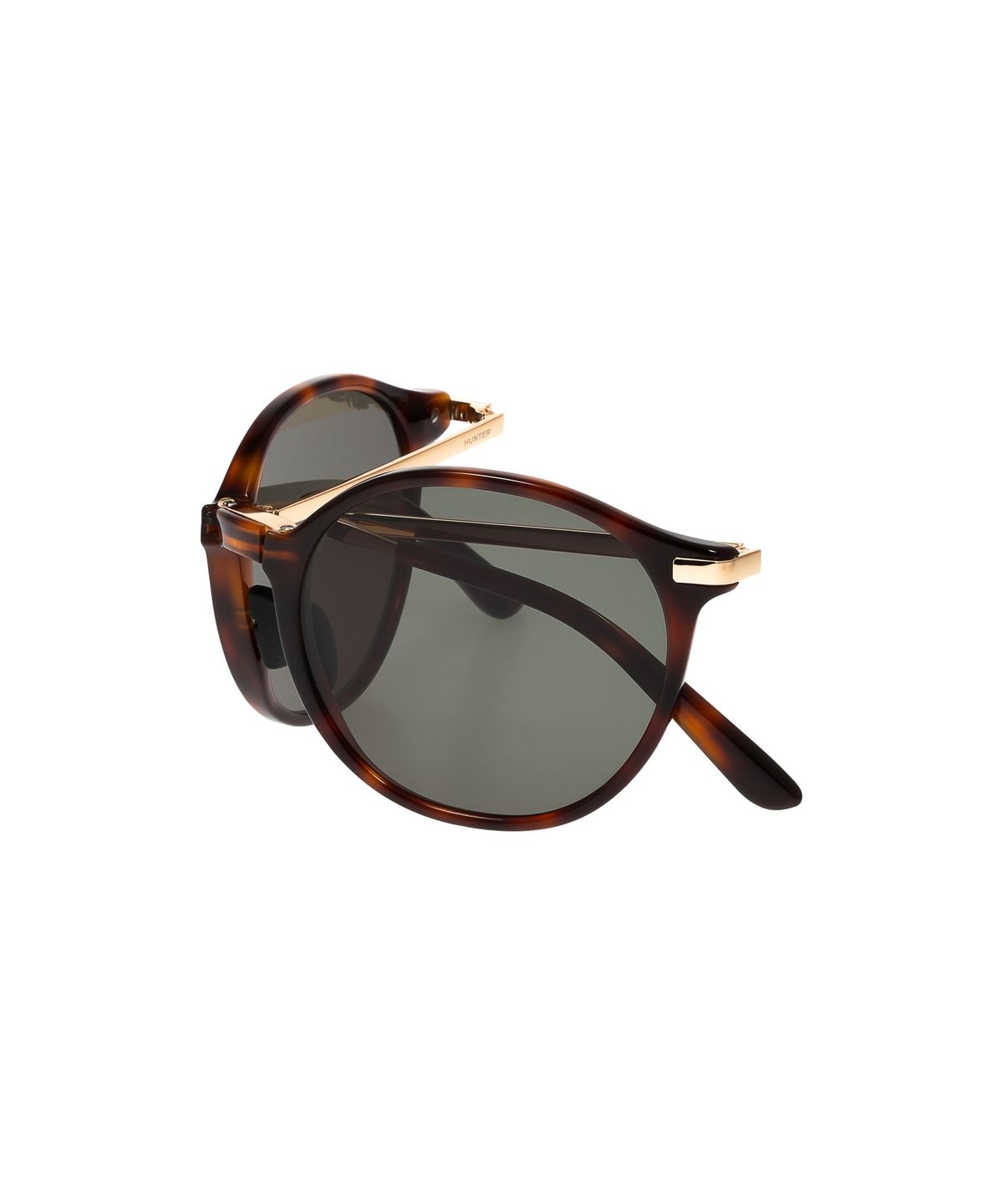 헌터 아이웨어(HUNTEREYEWEAR) [UNISEX] 라운드 폴딩 선글라스 - 하바나 HTC34