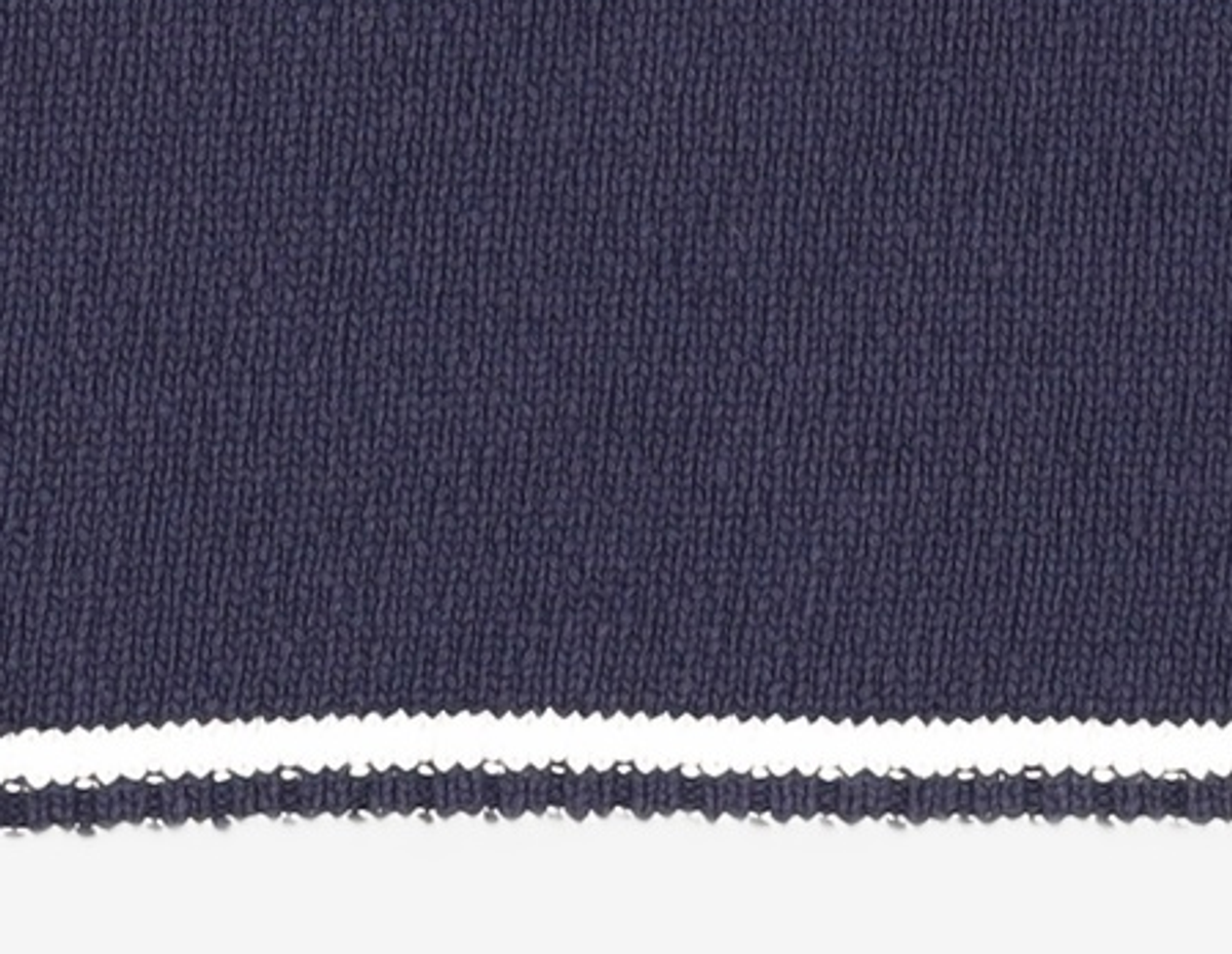 어몽(AMONG) A POPCORN LINE KNIT TOP_NAVY S