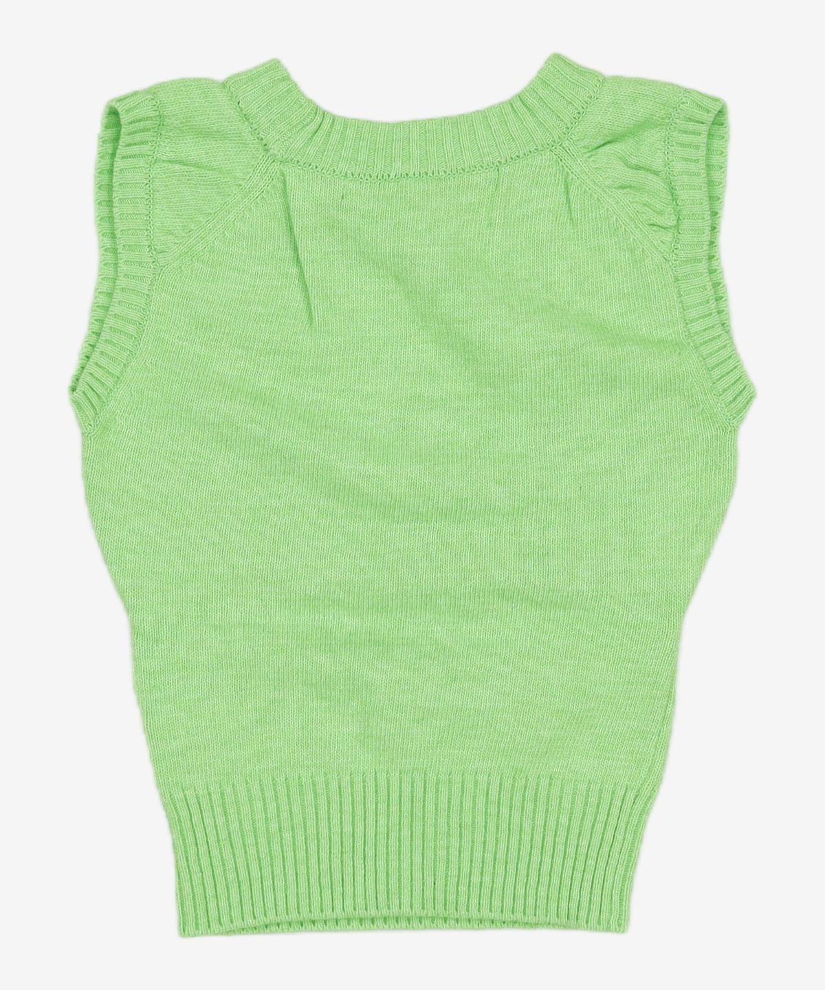 레스트앤레크레이션(REST&RECREATION) RR CUT OUT KNIT VEST YELLOWISH GREEN FREE