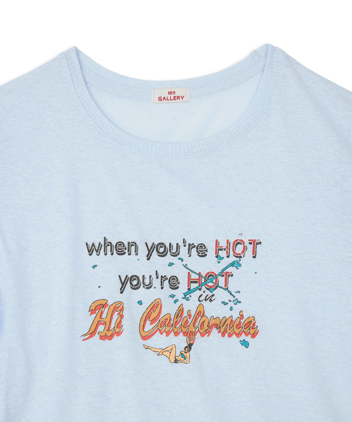 1011갤러리(1011 GALLERY) Woman California Linen Tee - Light Blue