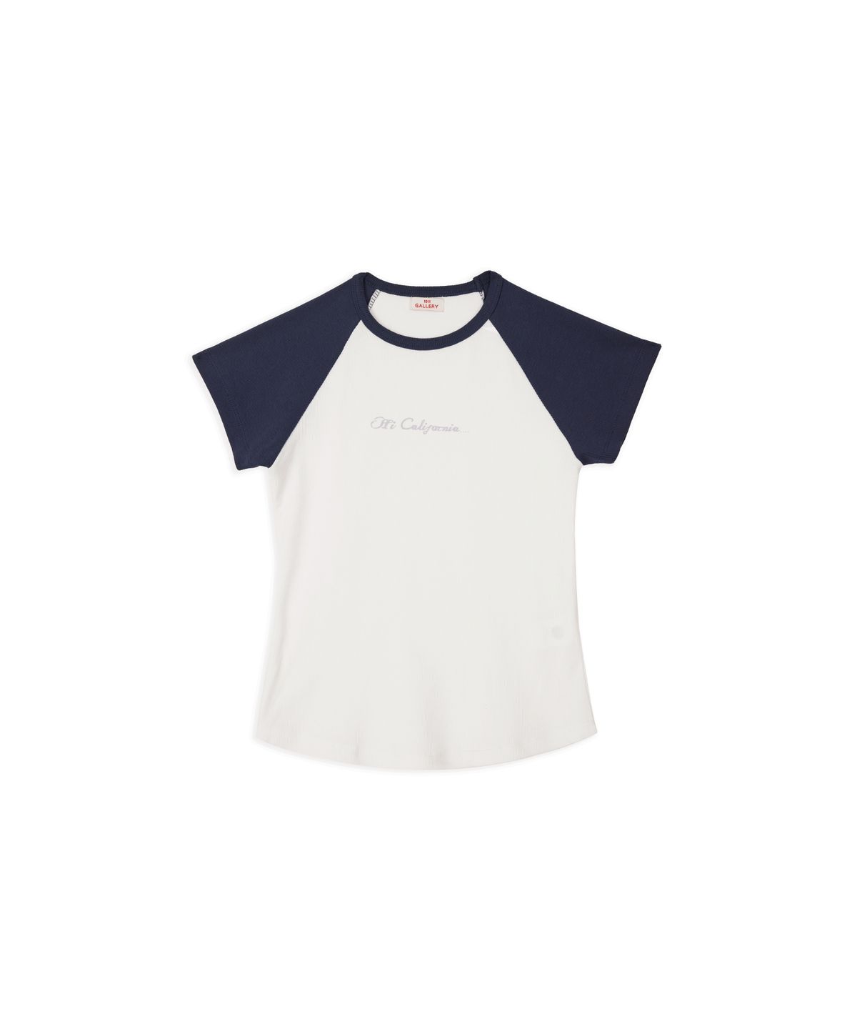 1011갤러리(1011 GALLERY) Woman Hi California Raglan T-Shirts - Whit/Navy