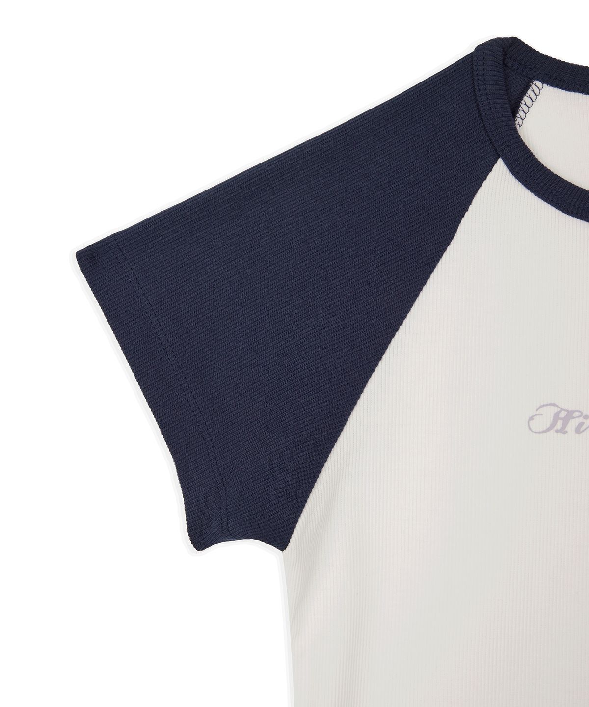 1011갤러리(1011 GALLERY) Woman Hi California Raglan T-Shirts - Whit/Navy
