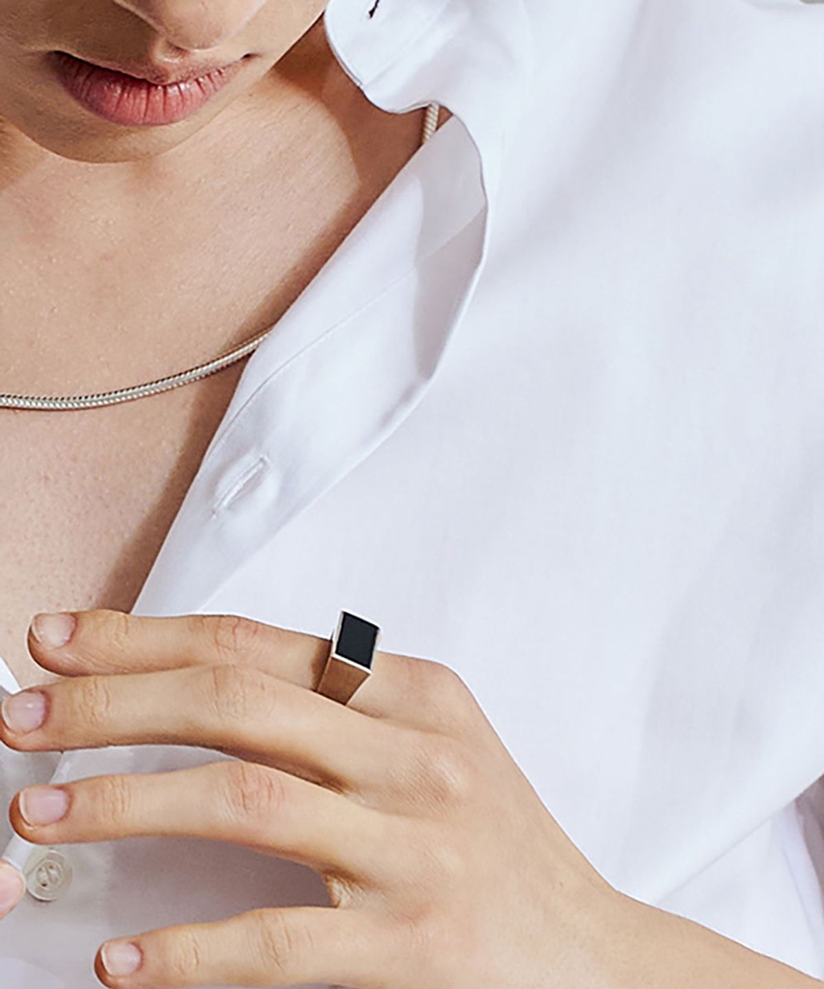그라스마티네(GRASSE MATINEE) Rectangle Ring Black