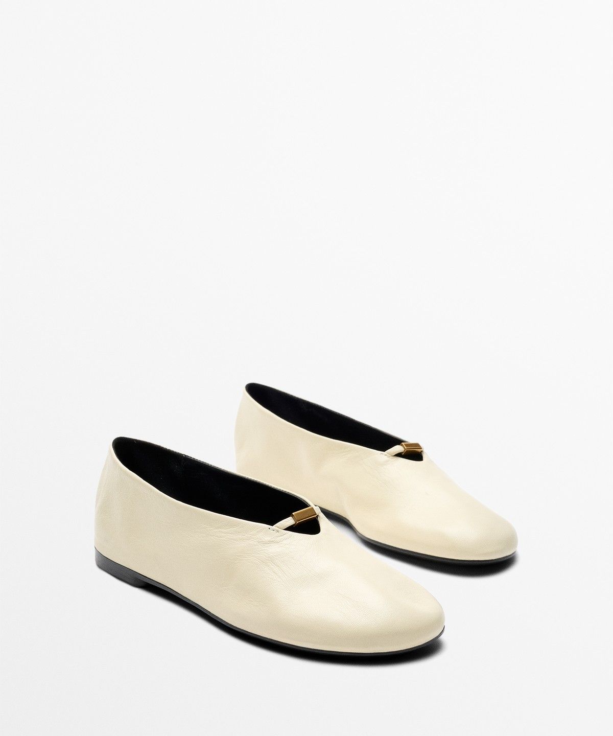 마시모두띠(MASSIMO DUTTI) 소프트 레더 발레리나 플랫