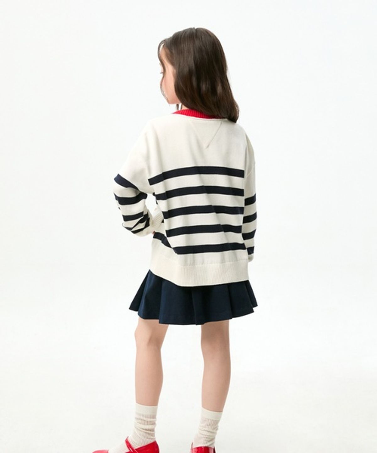 타미힐피거 키즈(TOMMY HILFIGER KIDS) 골드 버튼 플리츠 스커트