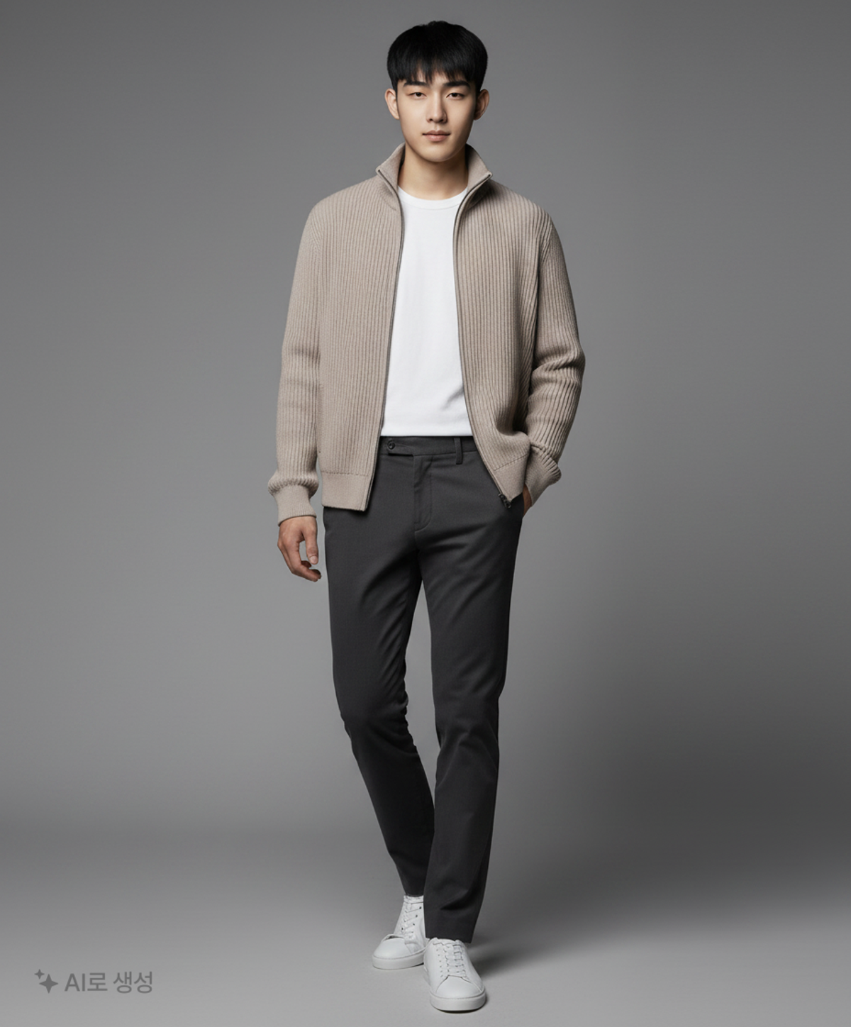 디스이즈네버댓(THISISNEVERTHAT) Full Zip Cardigan Grey L