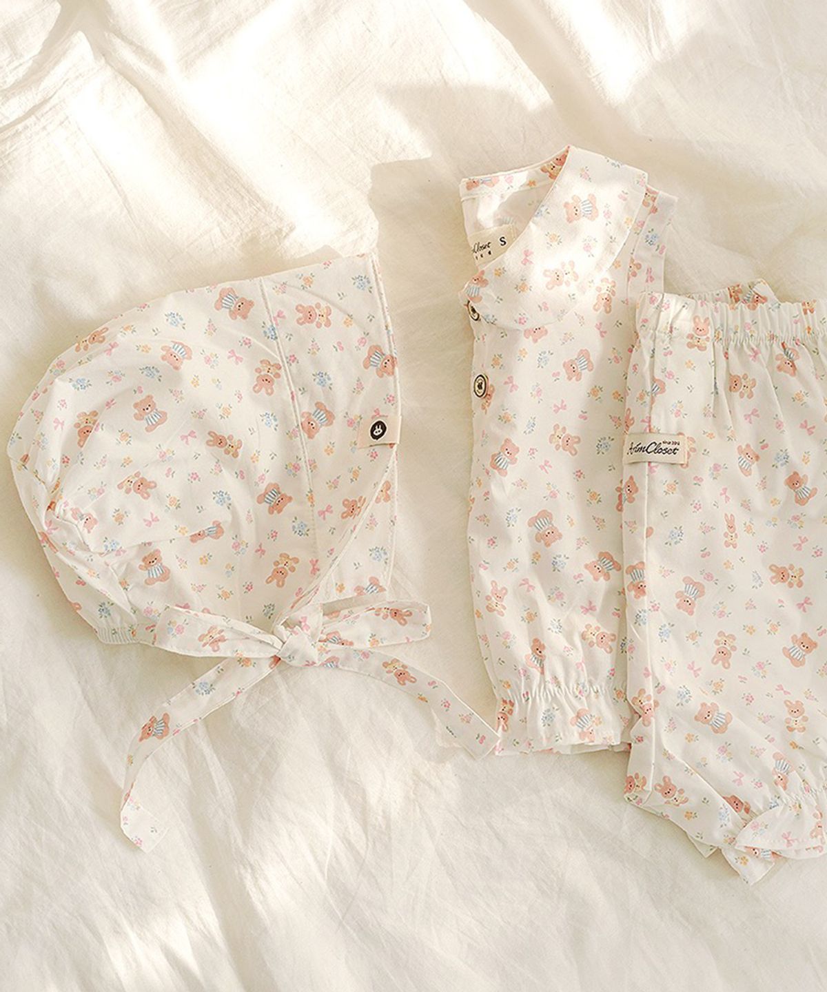아림클로젯(ARIMCLOSET) 아기곰과 아기 토끼 보넷 여기있죠 - 베이비 보넷