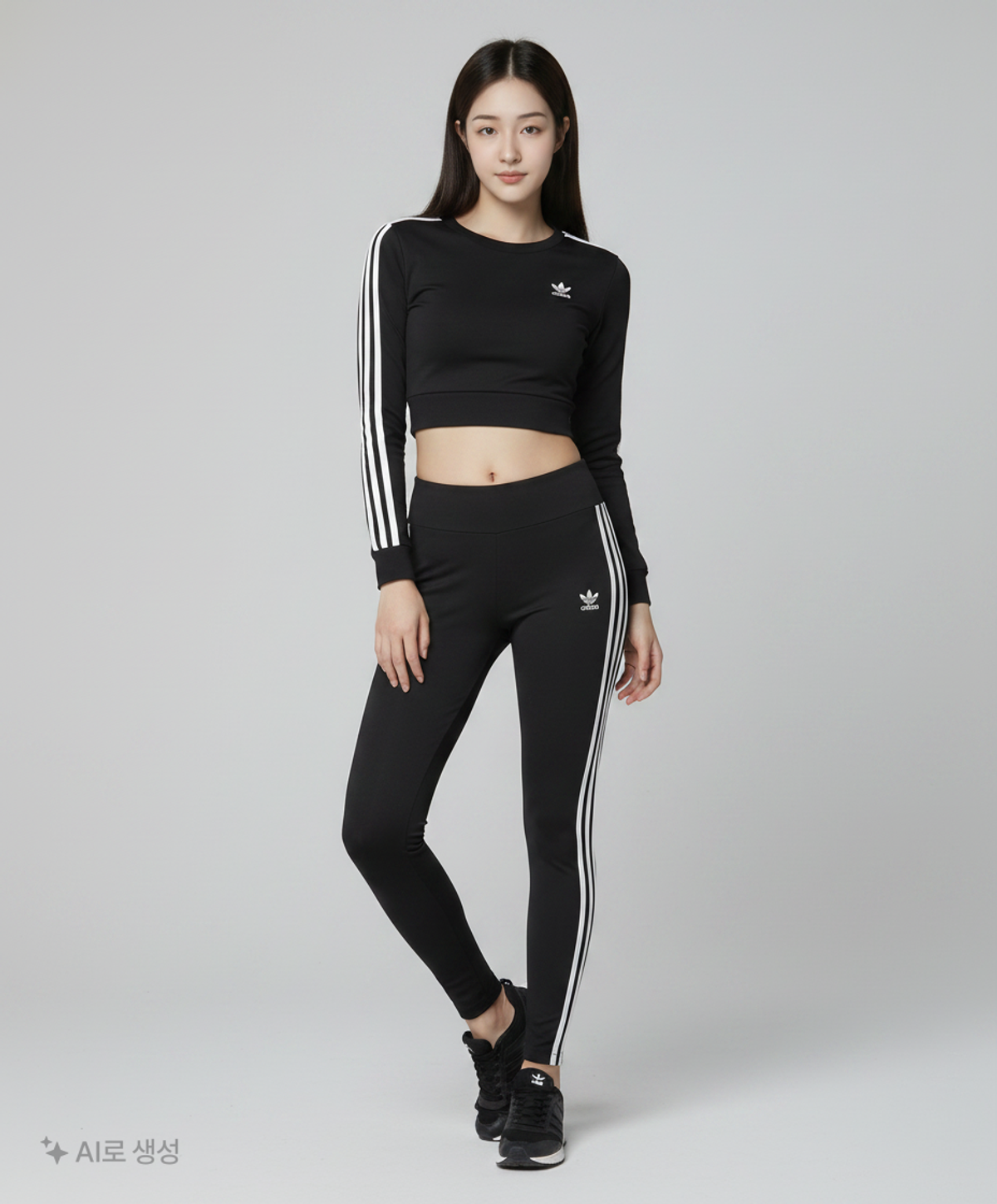 아디다스(ADIDAS) 3 스트라이프 타이츠 - 블랙:화이트 / FM3287 XS