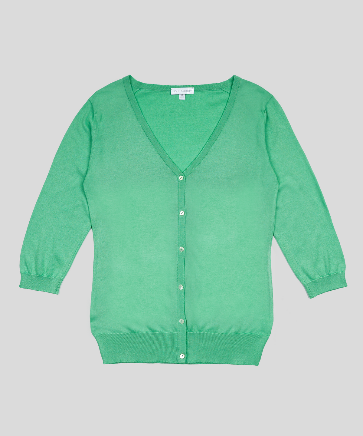 존 스메들리(JOHN SMEDLEY) MAIDA Classic V-Neck Cardigan Sea Island Cotton Knit Heritage 10 Colors