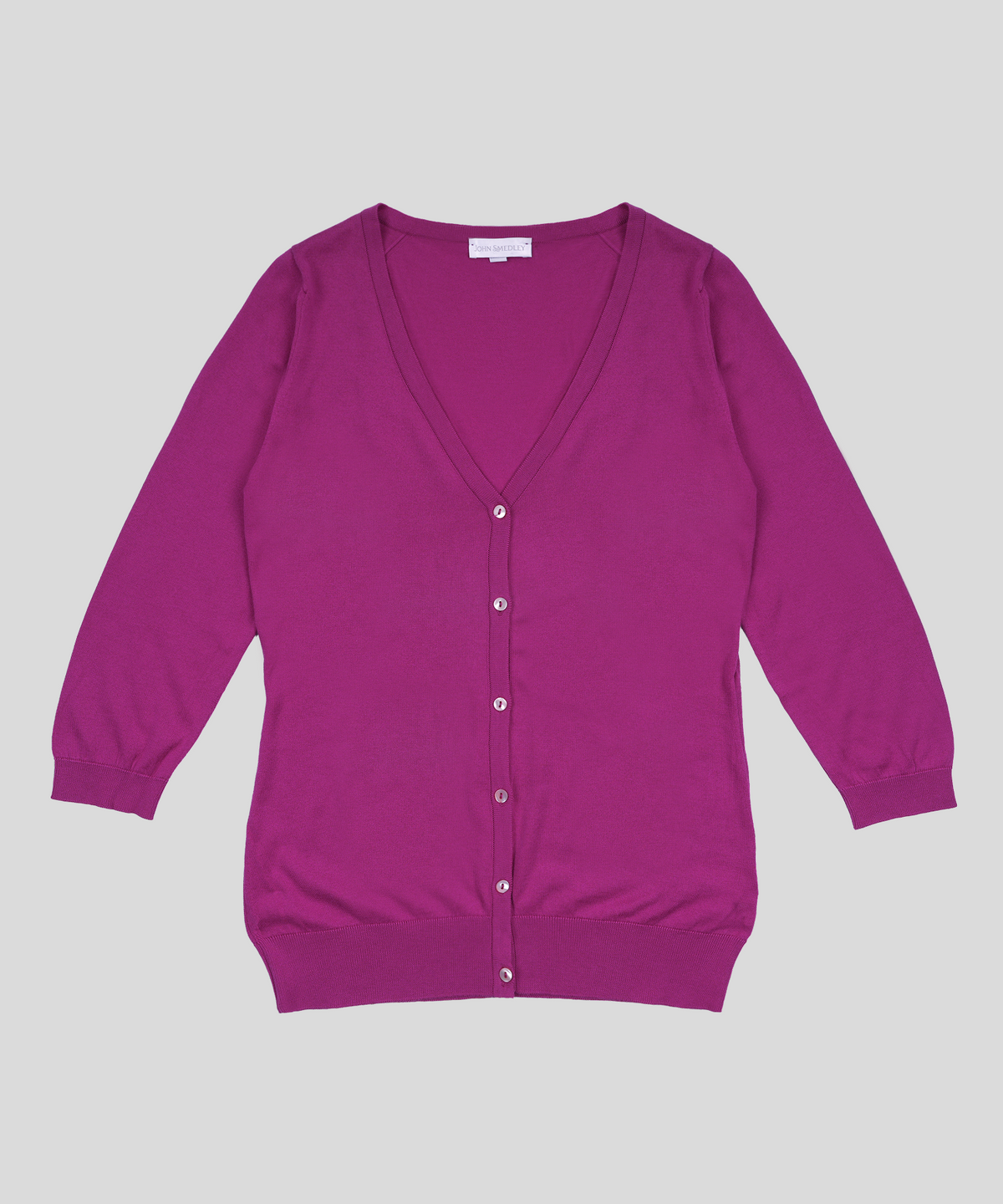 존 스메들리(JOHN SMEDLEY) MAIDA Classic V-Neck Cardigan Sea Island Cotton Knit Heritage 10 Colors