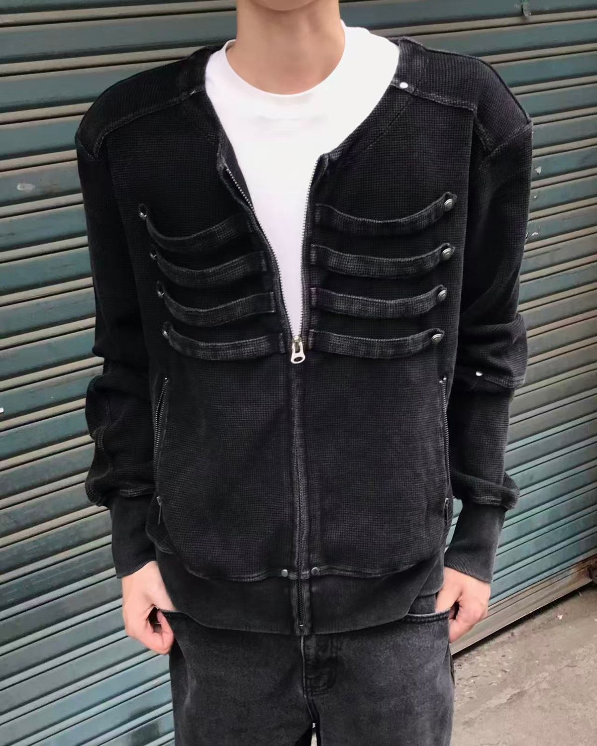 리버뉴스(LIBERALNEWS) 26FW CYBER HARNESS BOMBER_GRAY
