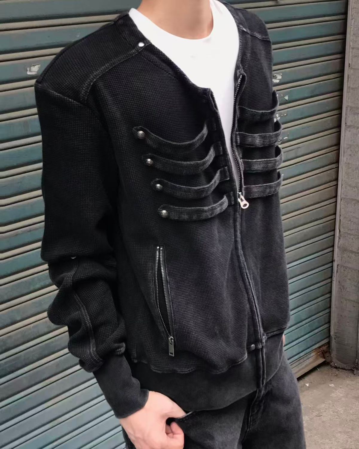 리버뉴스(LIBERALNEWS) 26FW CYBER HARNESS BOMBER_GRAY