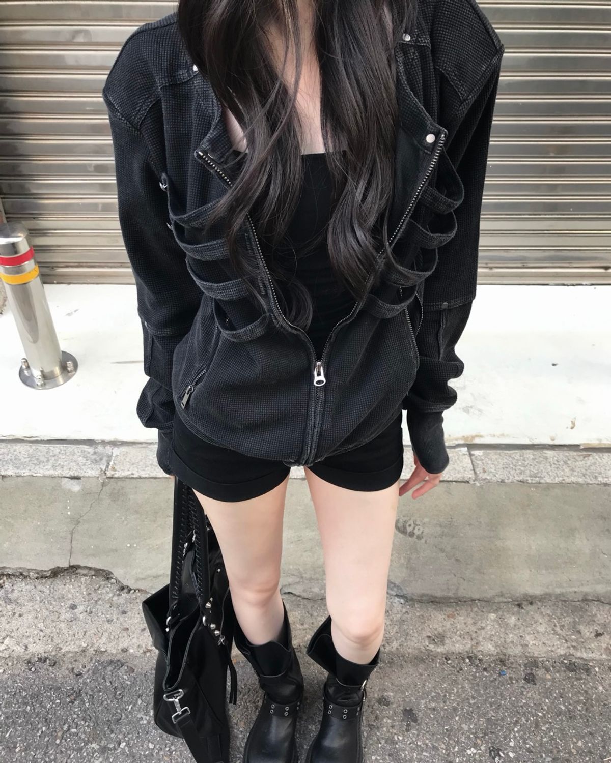 리버뉴스(LIBERALNEWS) 26FW CYBER HARNESS BOMBER_GRAY