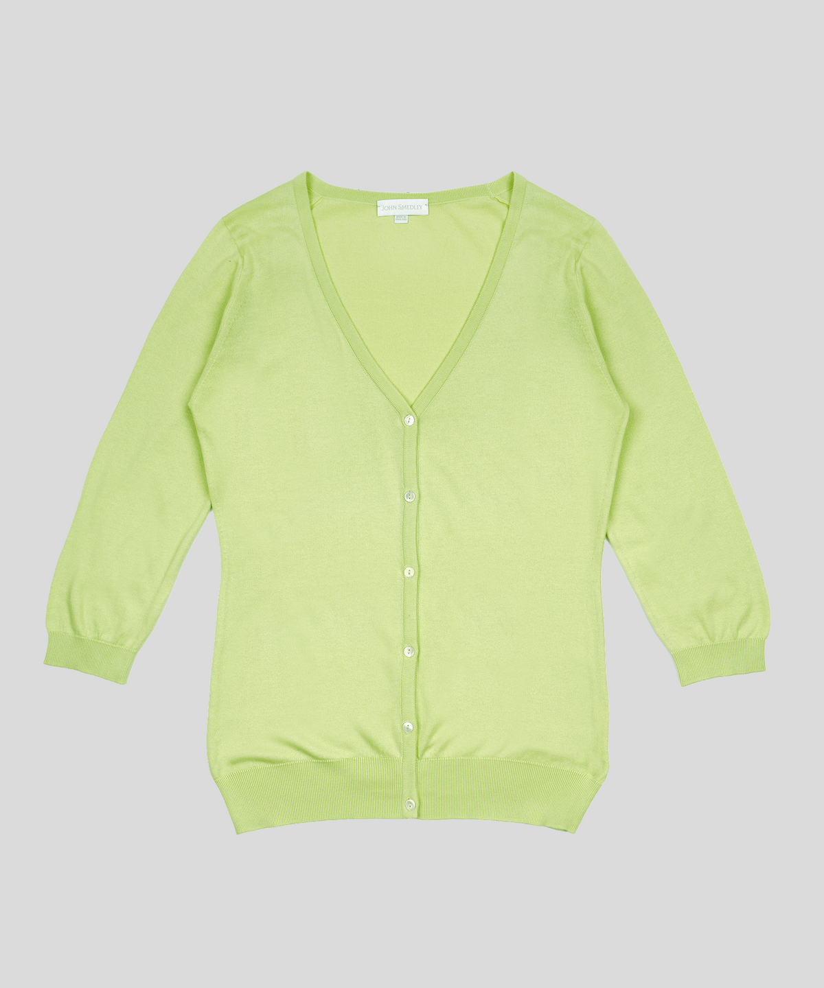 존 스메들리(JOHN SMEDLEY) MAIDA Classic V-Neck Cardigan Sea Island Cotton Knit Heritage 10 Colors