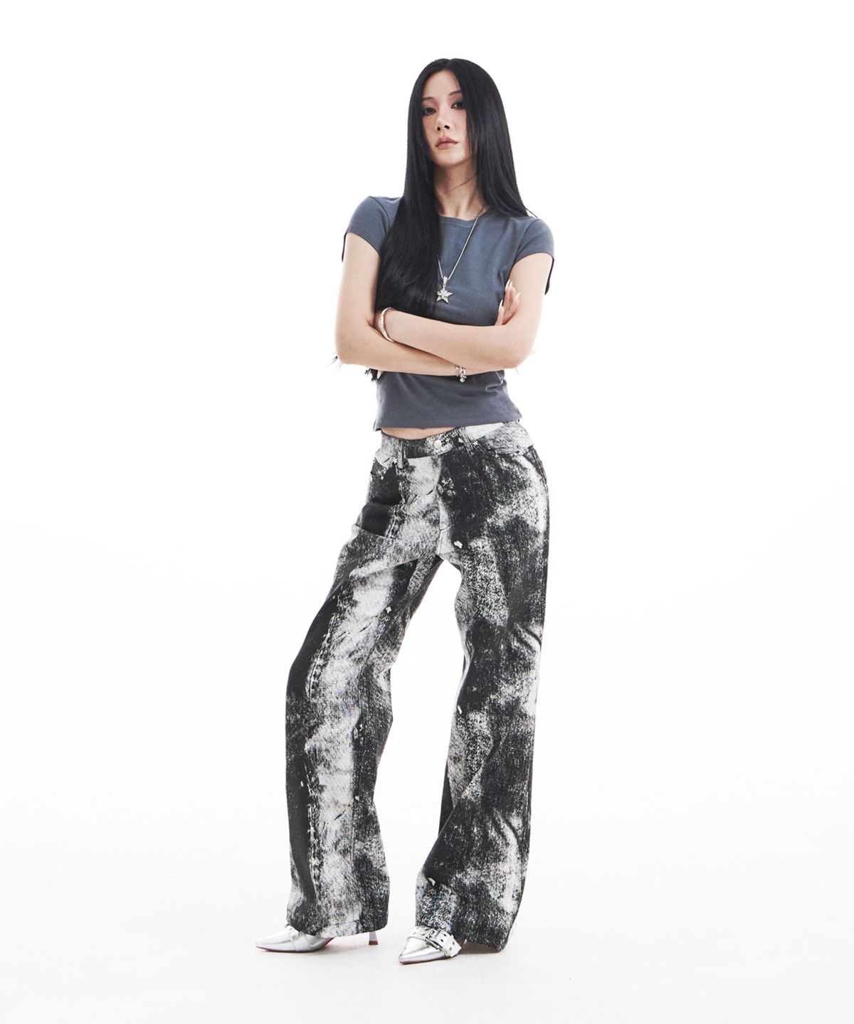 시데라(SIDERA) Pattern Wide Pants [Paint]
