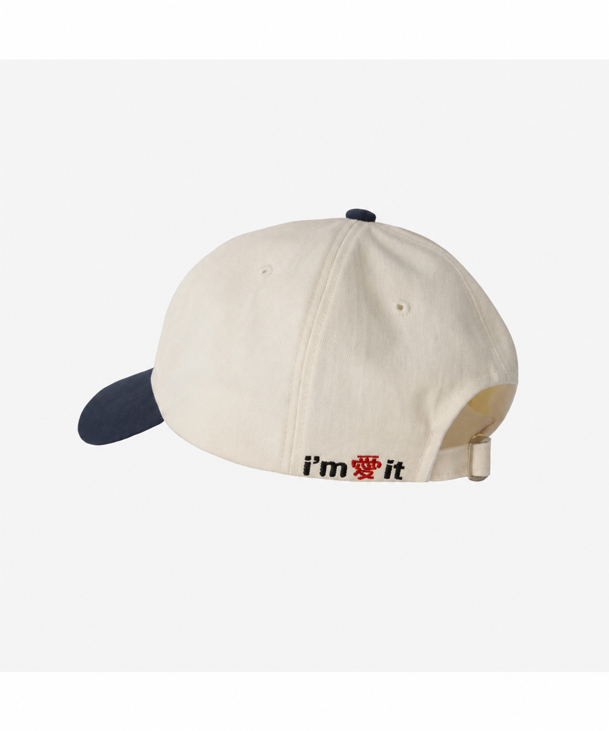 언커먼(UNCMN) IM LOVIN IT 5-PANEL CAP CREAM & NAVY