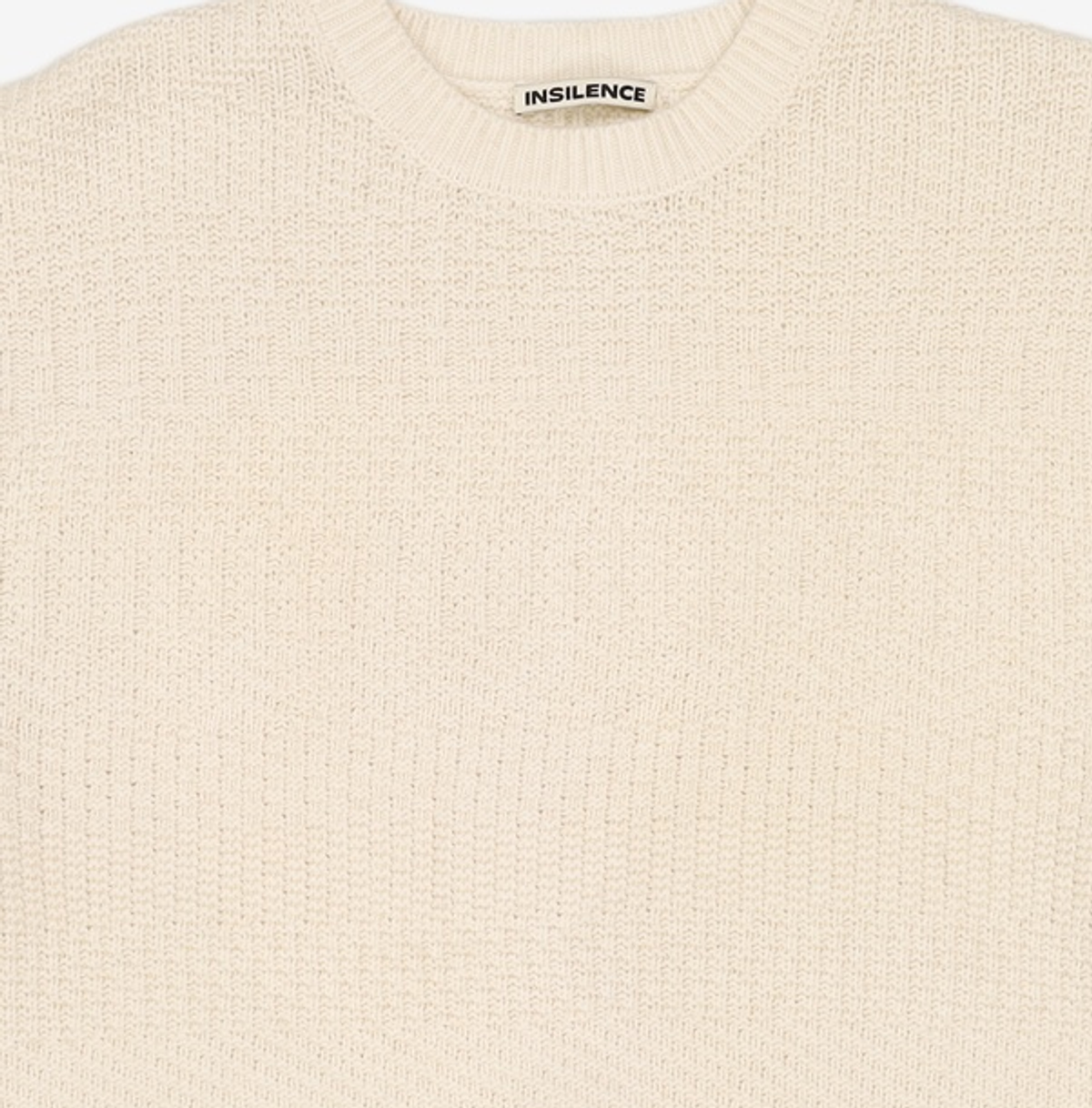 인사일런스(INSILENCE) 믹스 패턴 크루넥 니트 ECRU M