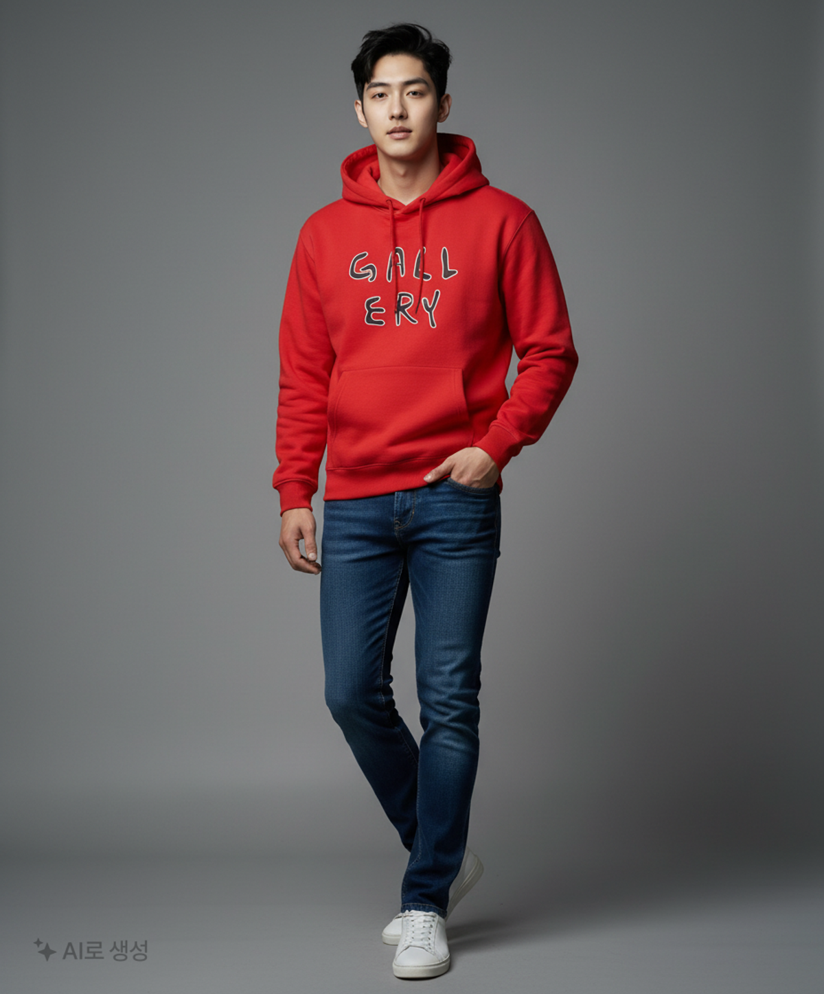 1011갤러리(1011 GALLERY) Gallery Logo Hoodie - Red 2