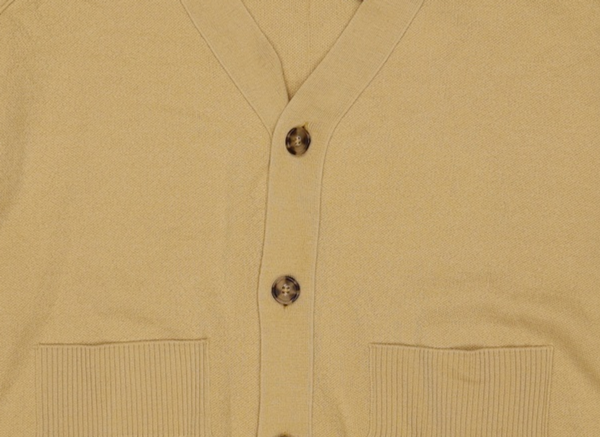 우마뭉(UMARMUNG) Combed merino jacquard vneck cardigan_Bechamel L