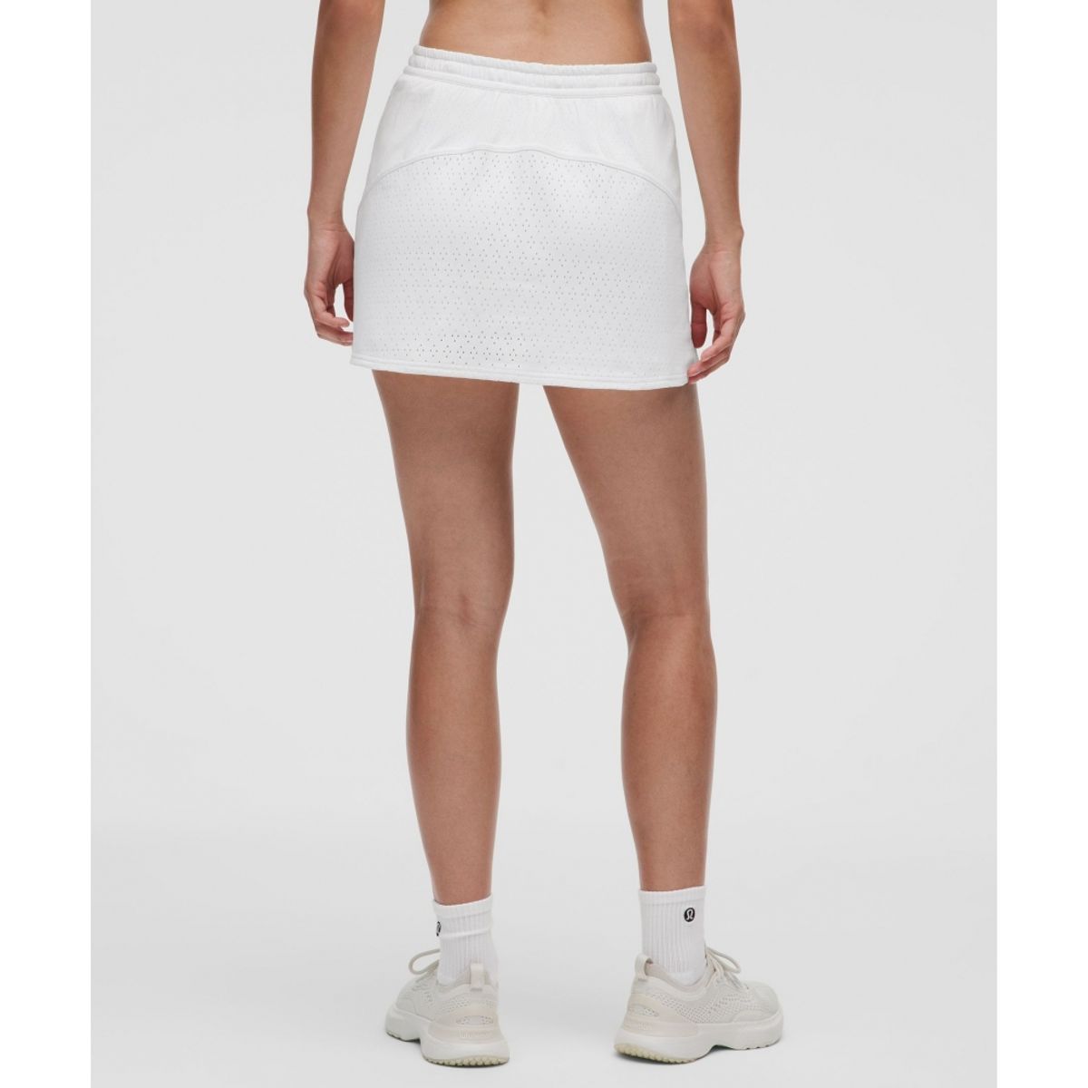 룰루레몬(LULULEMON) 에이스 어드밴티지 하이라이즈 니트 메쉬 테니스 스커트  WHT CLBL