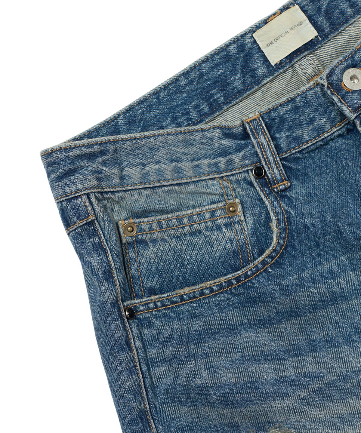 더 오피셜 레퓨지(THE OFFICIAL REFUGE) GEM STONE DISTRESSED DENIM