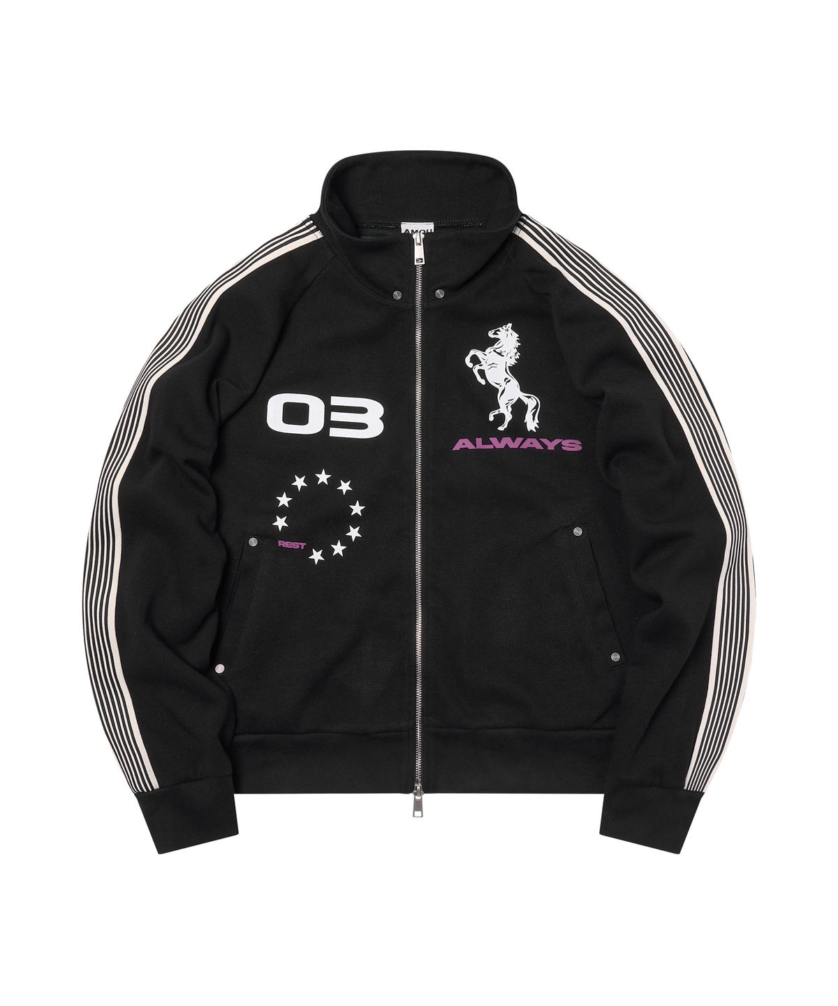 아모우(AMOU) AMOU Horse Track Jacket BLACK