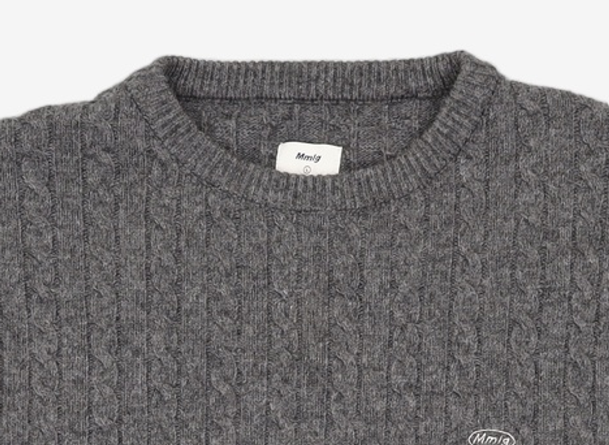 엠엠엘지(MMLG) [Mmlg] CABLE KNIT (CHARCOAL) XS