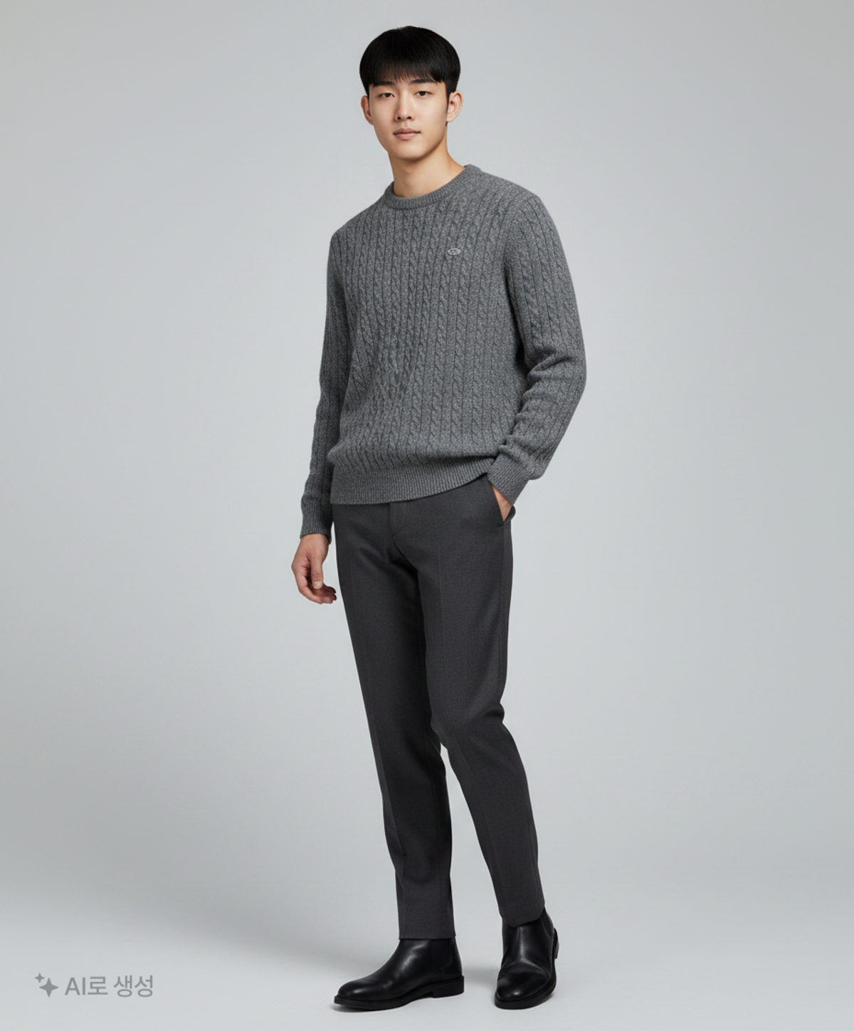 엠엠엘지(MMLG) [Mmlg] CABLE KNIT (CHARCOAL) XS