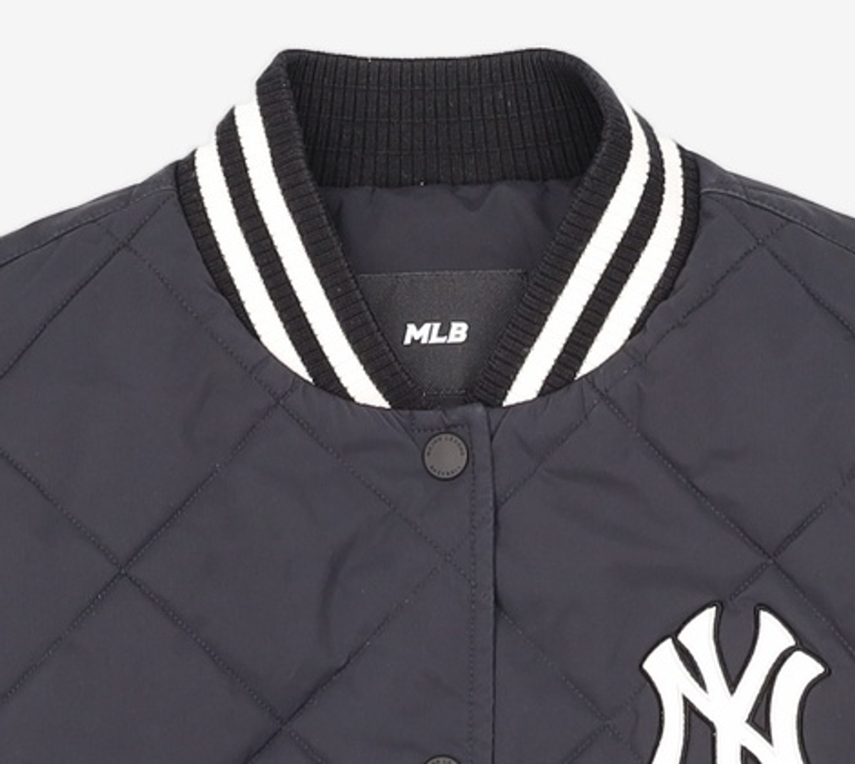 엠엘비(MLB) 여성 바시티 다이아퀼팅 립 크롭 패딩자켓 NY (Black) S