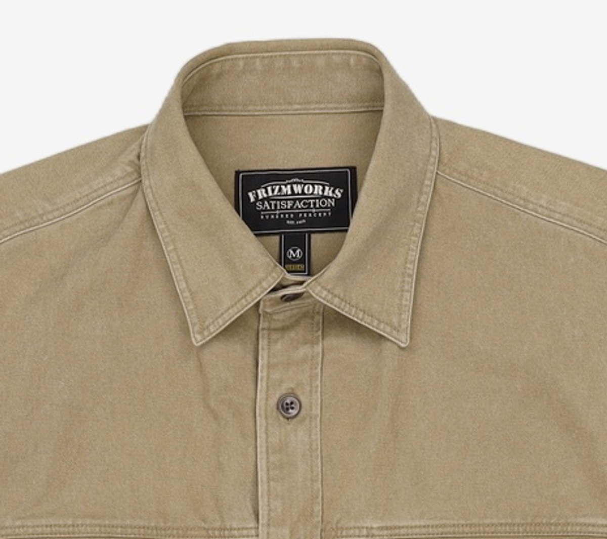 프리즘웍스(FRIZMWORKS) FADED COTTON TRUCKER SHIRT _ KHAKI M