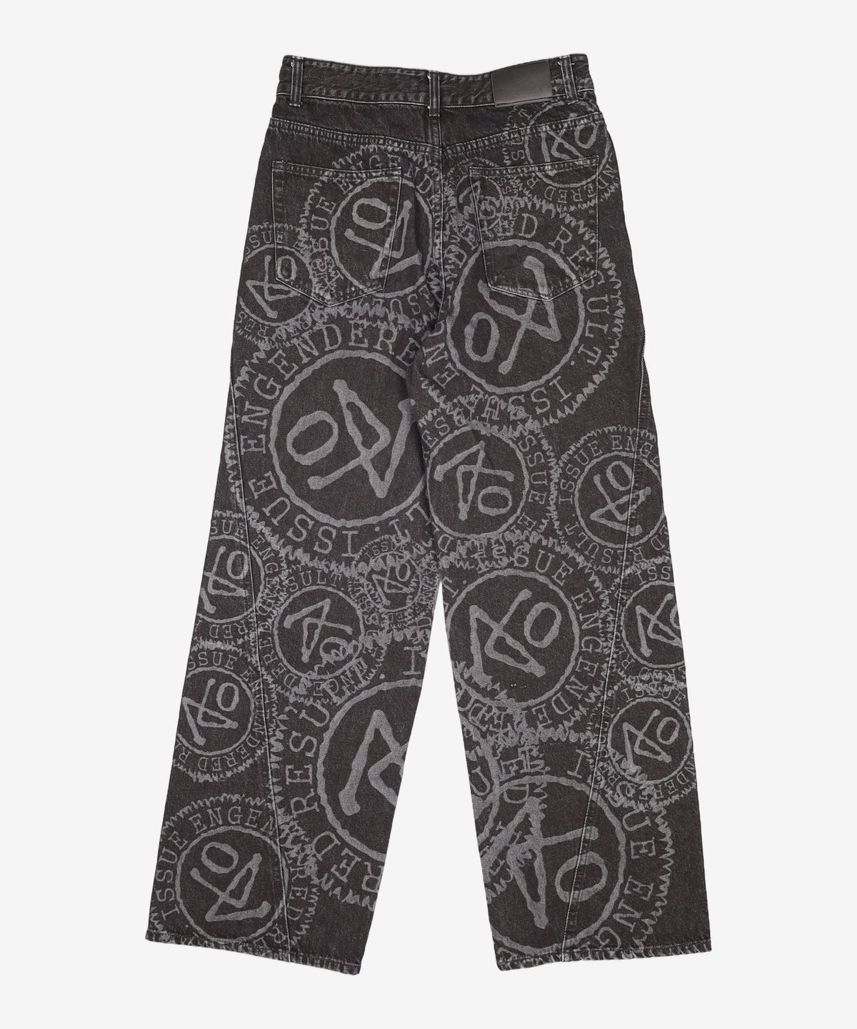 애드오프(ADDOFF) LOGO PRINTED DENIM PANTS BLACK 46