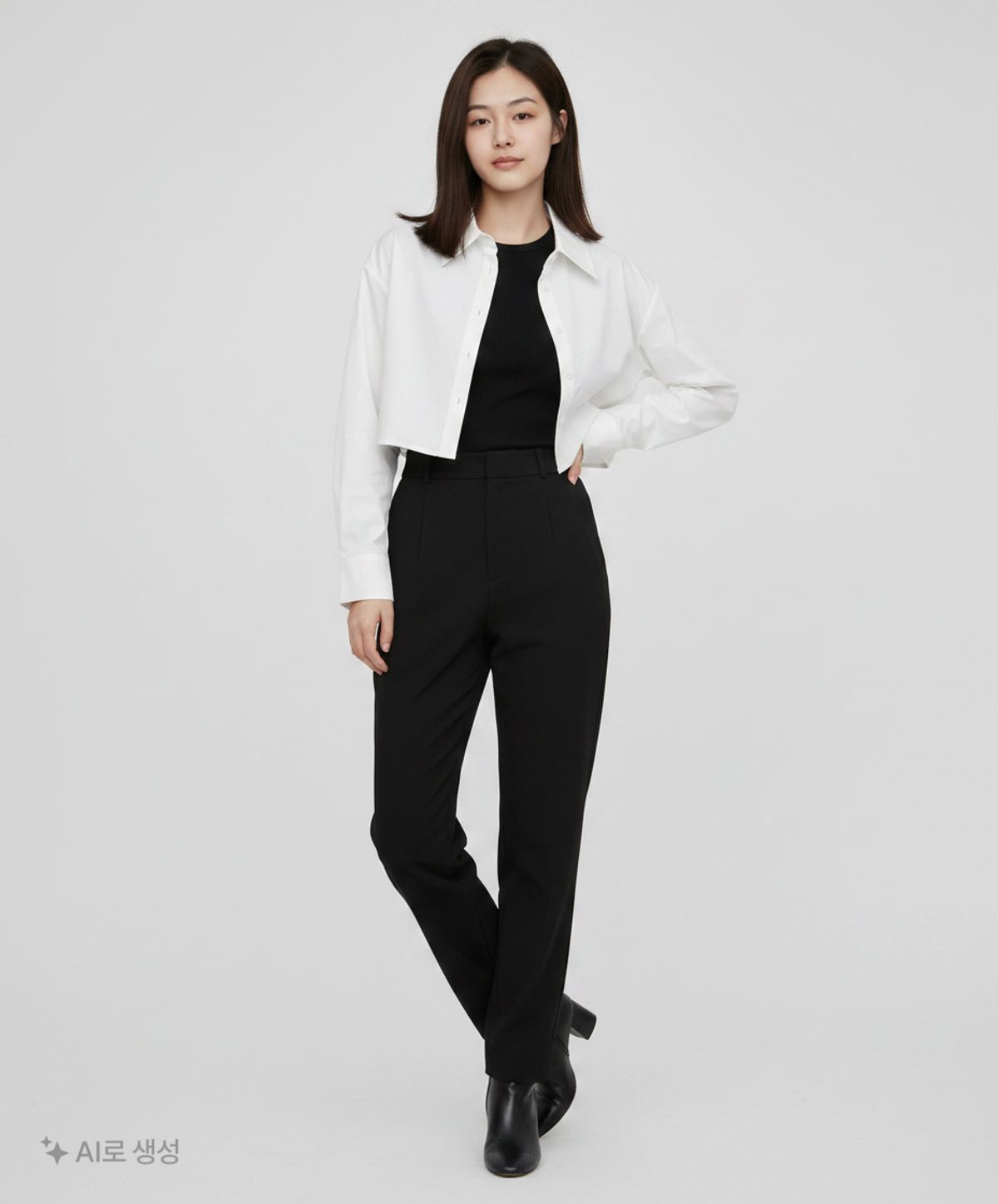 미쏘(MIXXO) 초크롭 셔츠_MIWYWE302G M