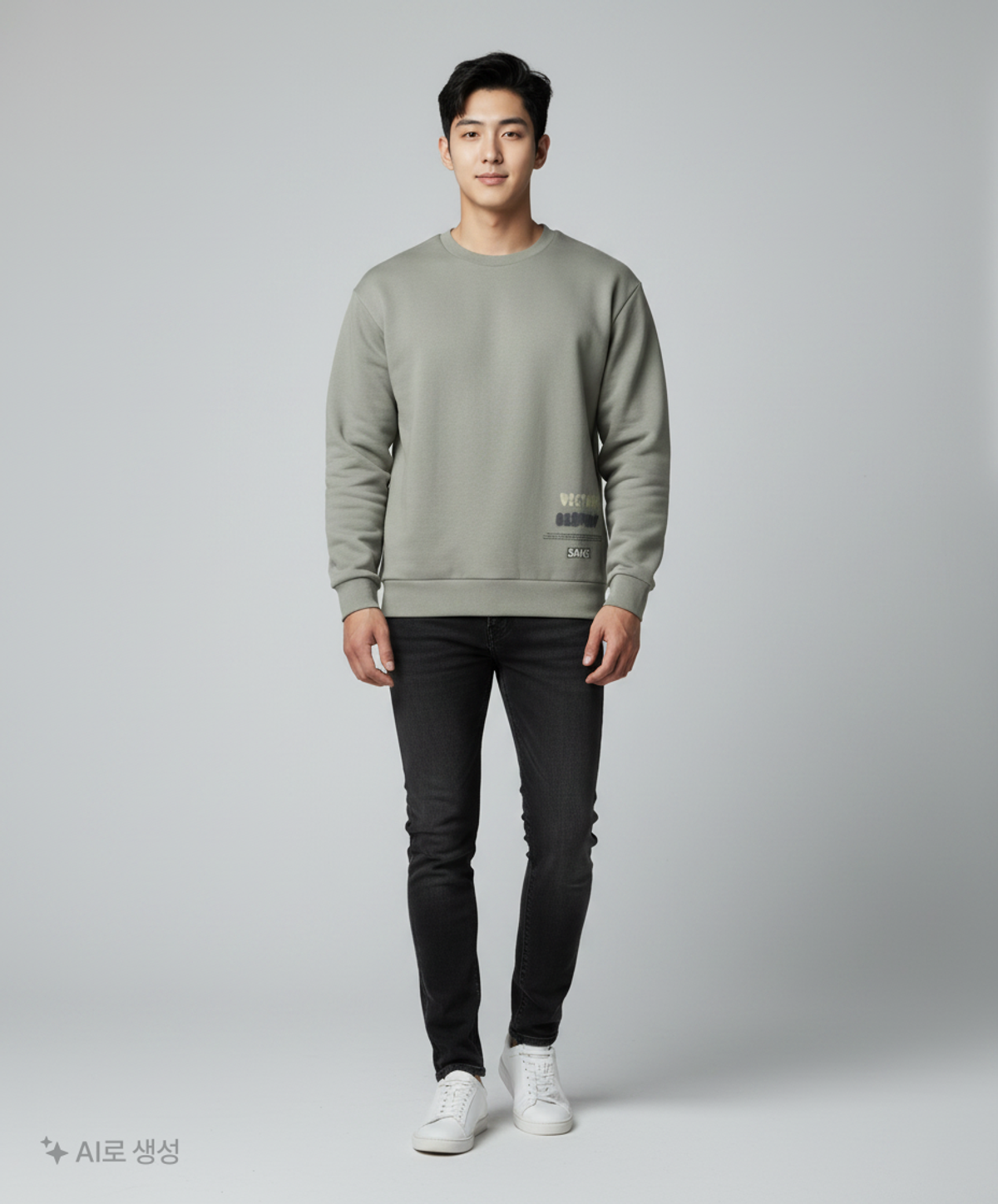커스텀멜로우(CUSTOMELLOW) [SANE X Customellow]  victory / history sweat_CWTAS22171GRX 100