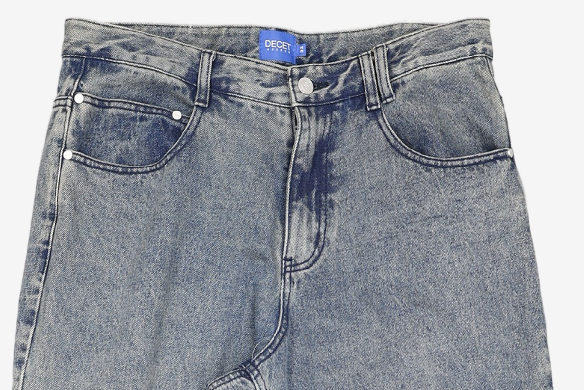 데케트(DECET) Mid Rise Wide Jeans DCPT027CRBlue2 32