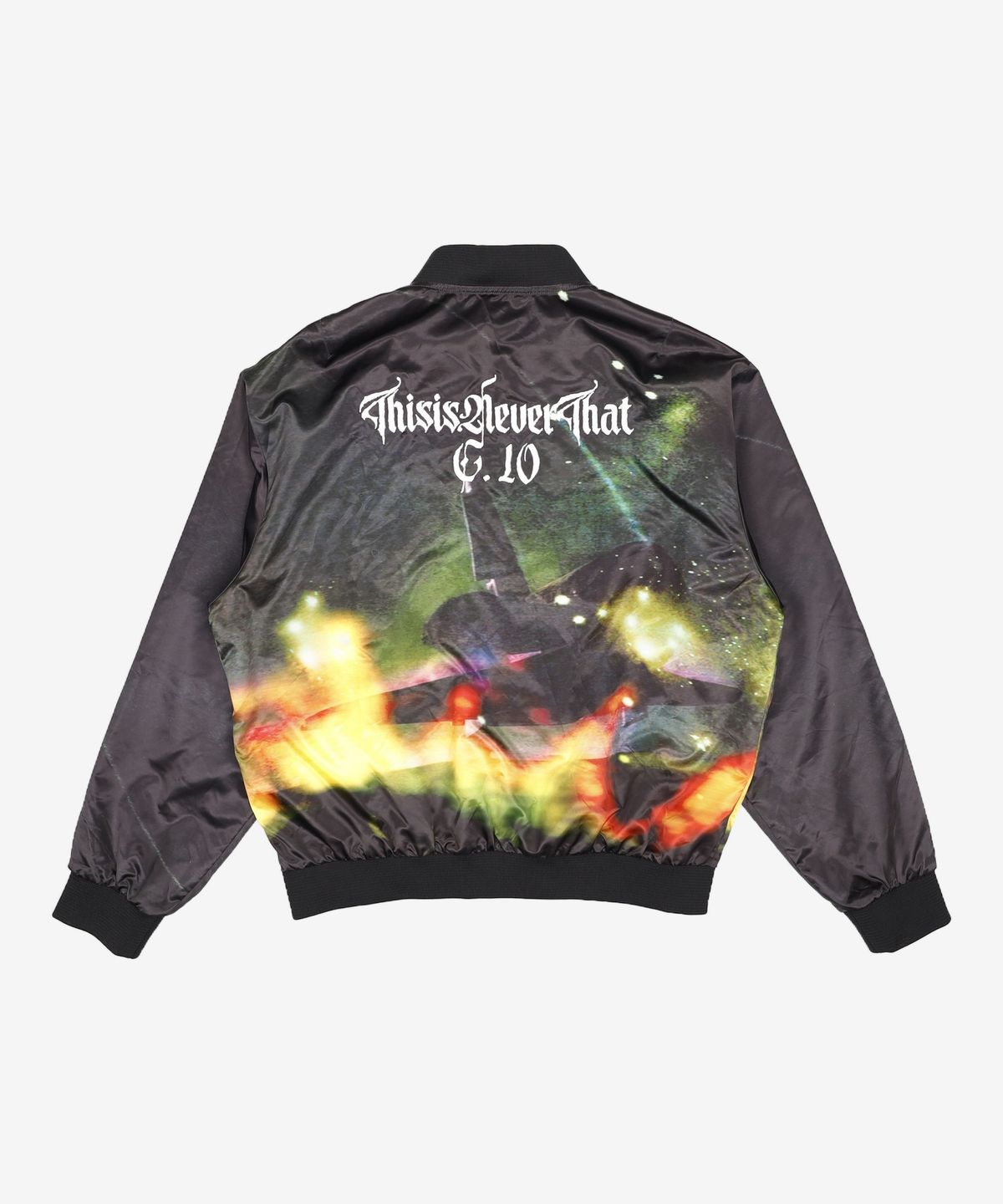 디스이즈네버댓(THISISNEVERTHAT) Flame Satin Jacket Black XL