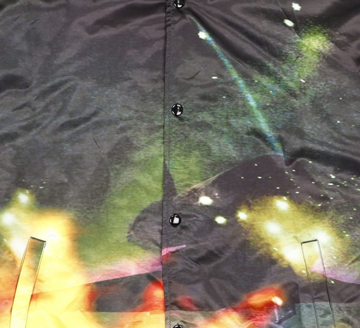 디스이즈네버댓(THISISNEVERTHAT) Flame Satin Jacket Black XL