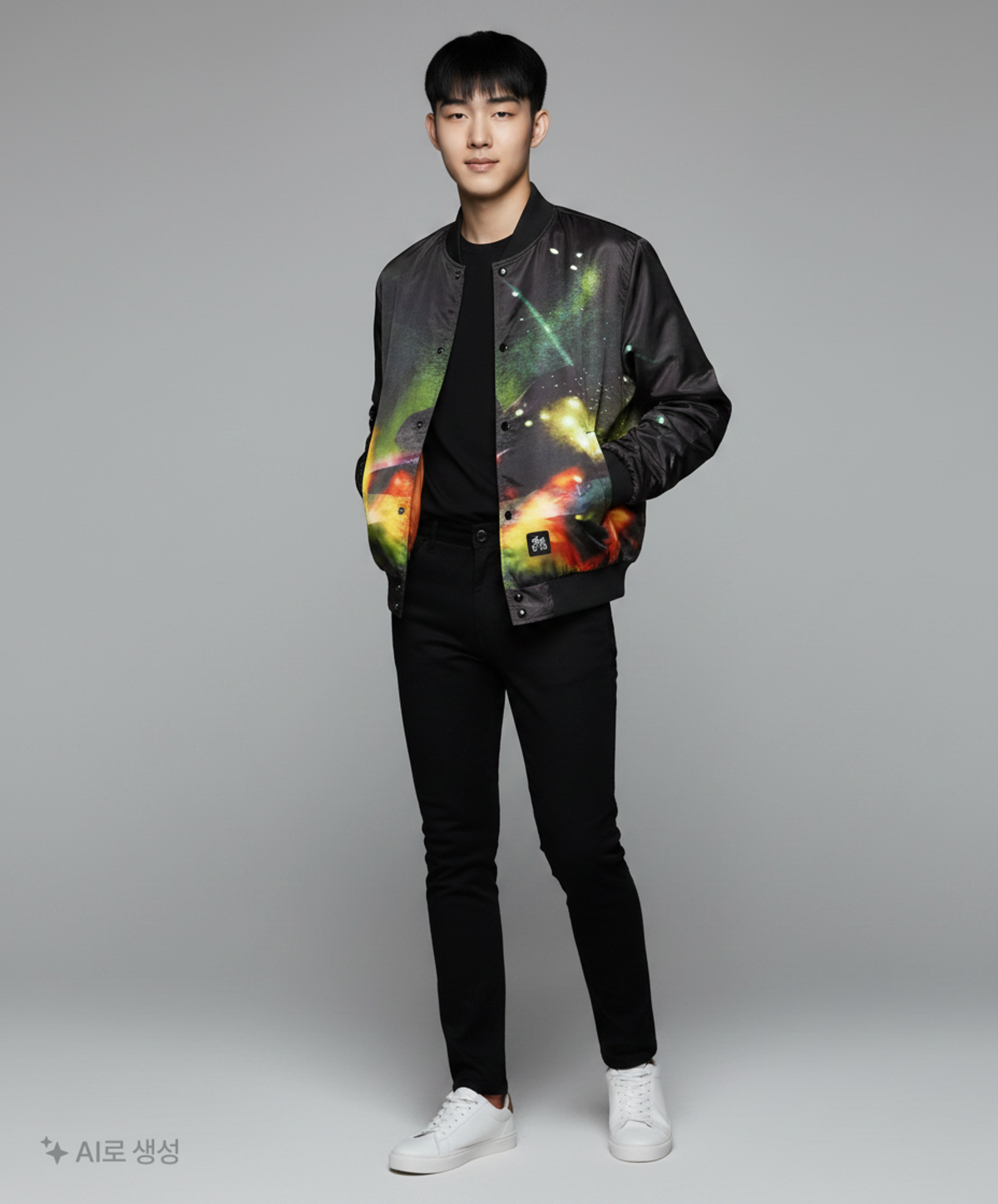 디스이즈네버댓(THISISNEVERTHAT) Flame Satin Jacket Black XL