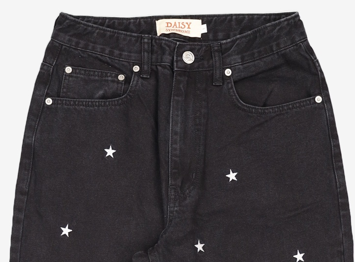 데이지신드롬(DAISY SYNDROME) STRAIGHT STAR DENIM PANTS / Black 1