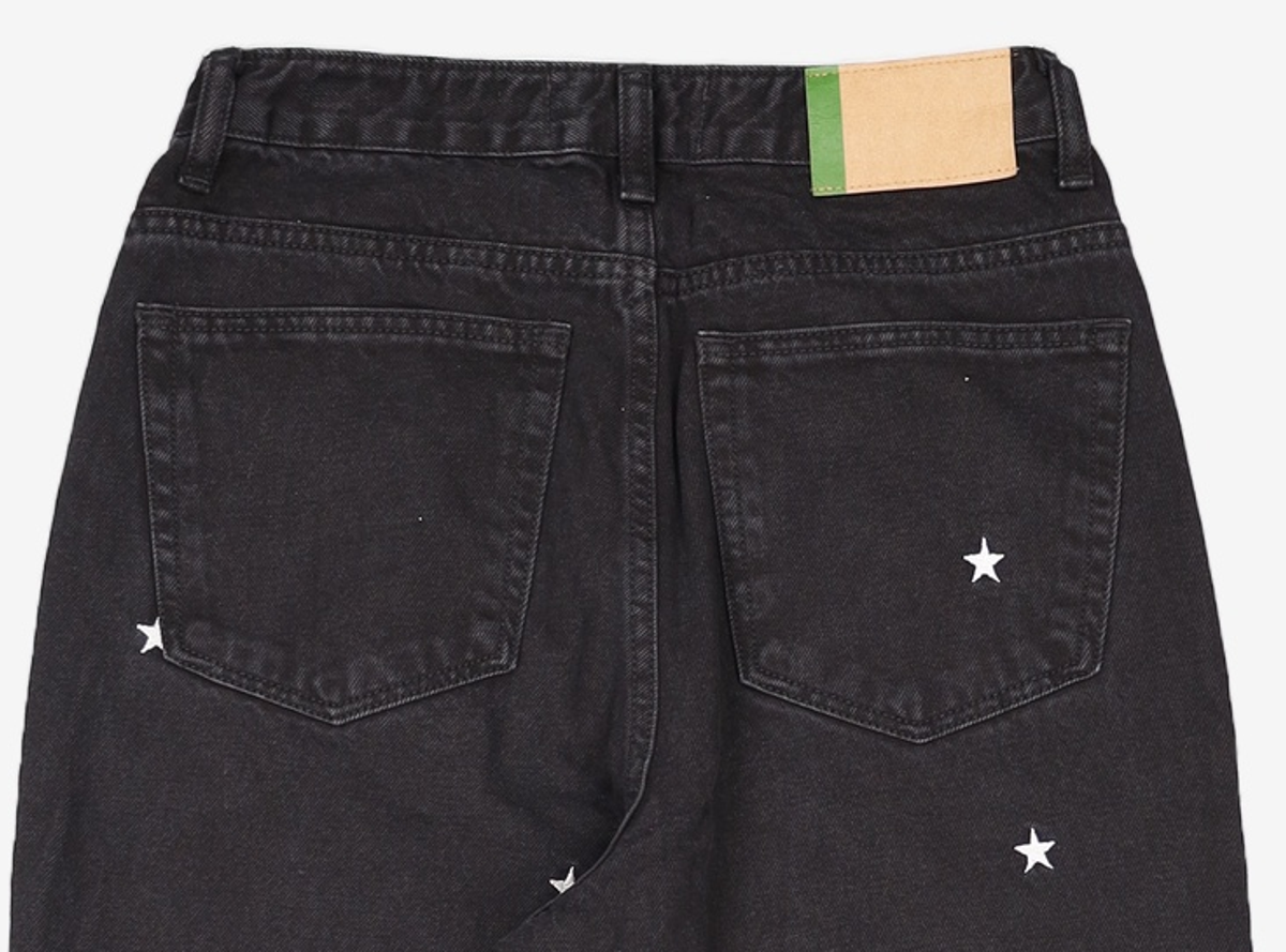 데이지신드롬(DAISY SYNDROME) STRAIGHT STAR DENIM PANTS / Black 1