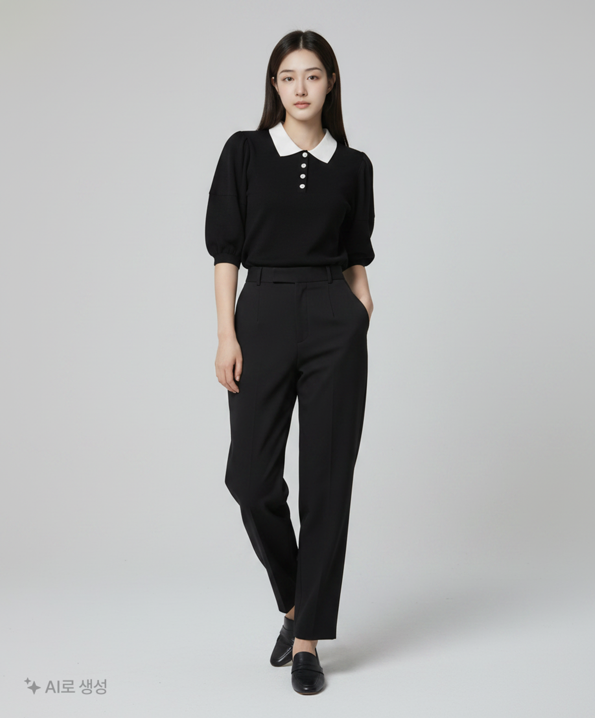 트렁크프로젝트(TRUNK PROJECT) Ballooned Sleeves PK Shirt_Black XS