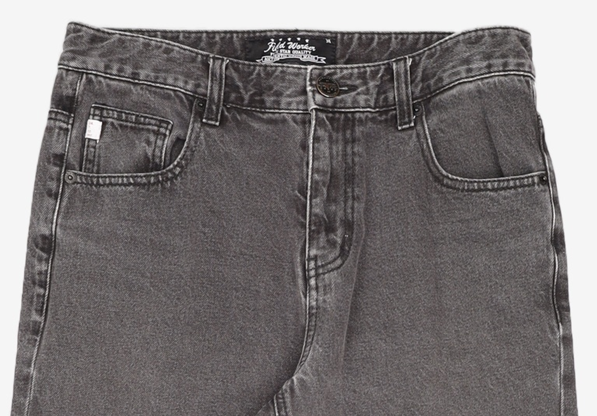 필드워커(FIELDWORKER) 스톤워싱그레이시데님 STONE-WASHED GREYISH WIDE FIT DENIM PANTS 0MM