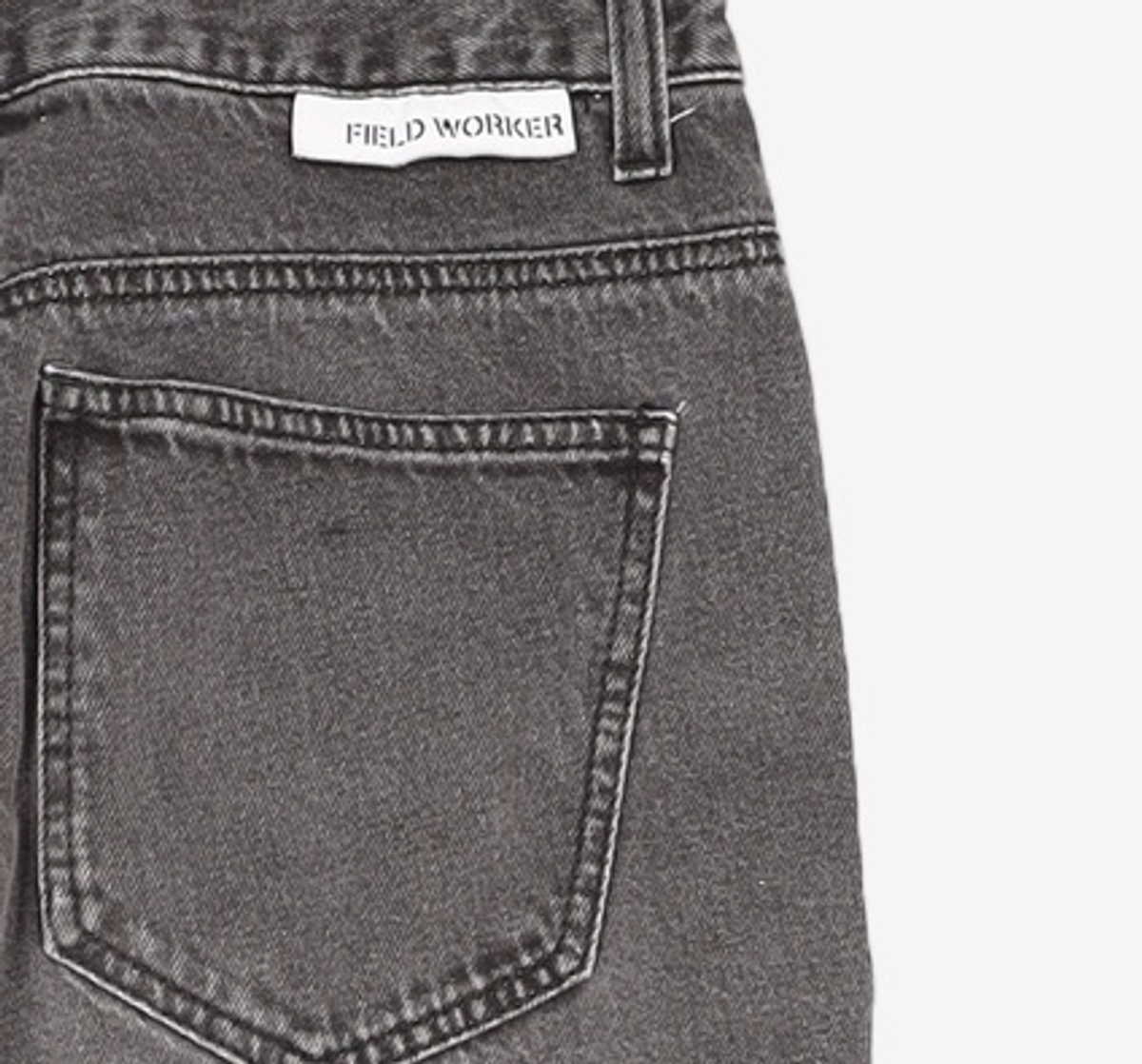 필드워커(FIELDWORKER) 스톤워싱그레이시데님 STONE-WASHED GREYISH WIDE FIT DENIM PANTS 0MM