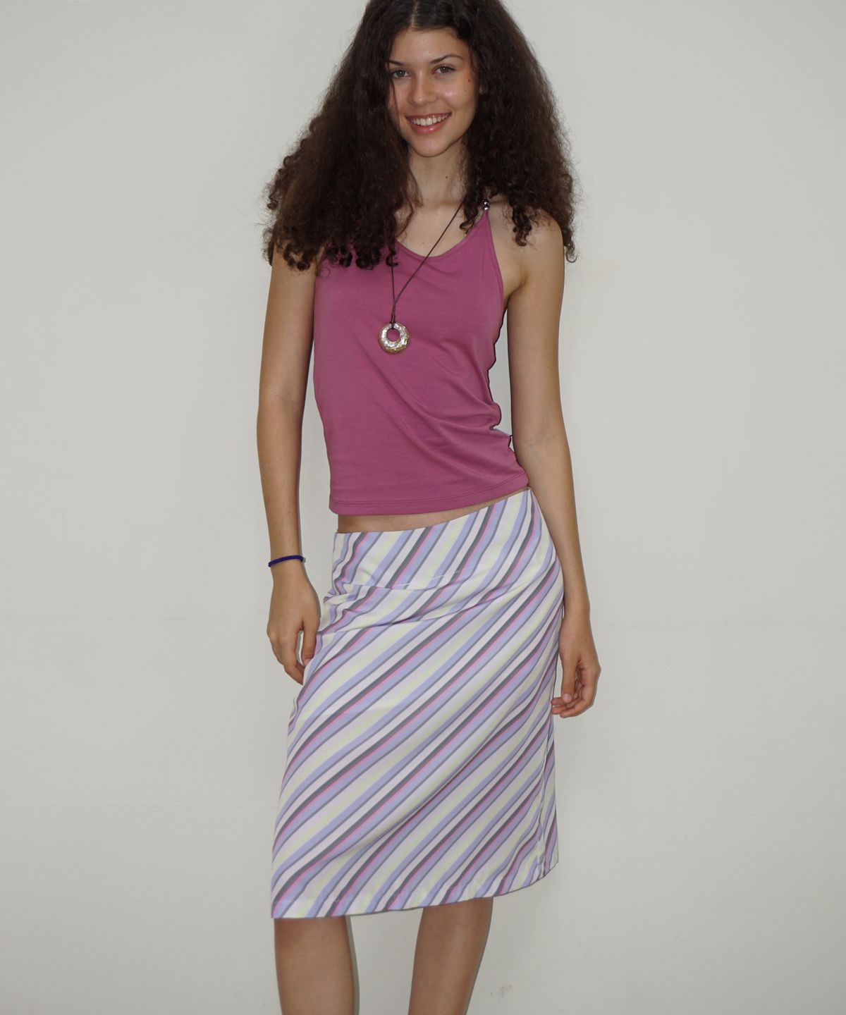 떨스티클럽(THIRSTYCLUB) Basic beads halter sleeveless - Pink