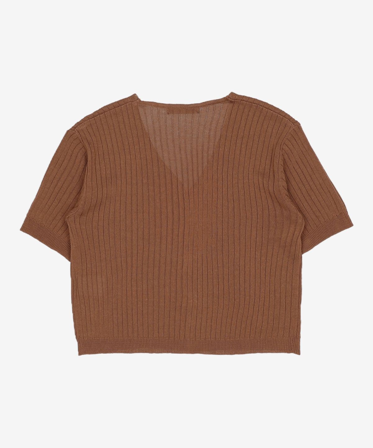 미쏘(MIXXO) 브이넥 골지 반팔 가디건 MIWCKC710T L