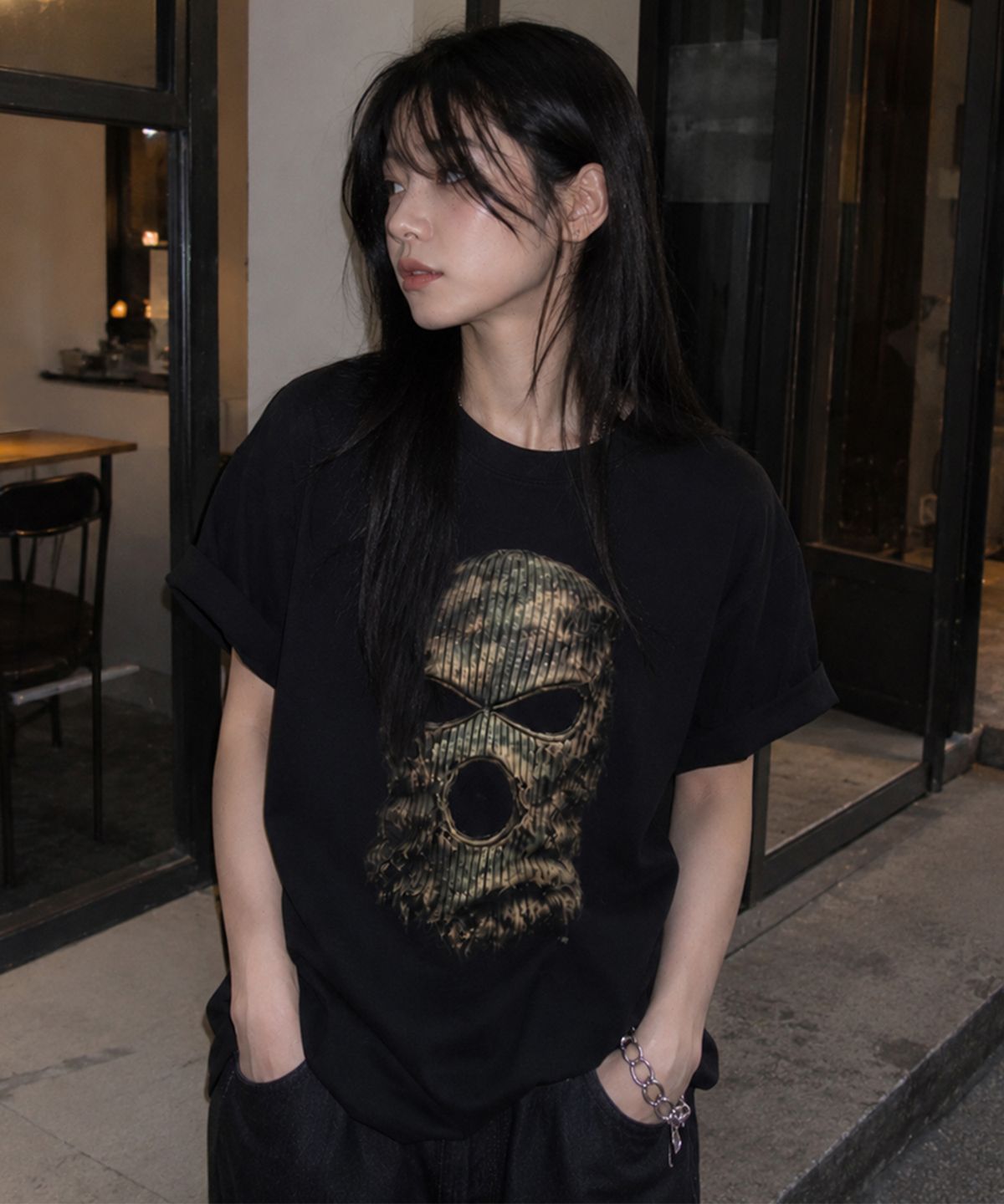그레이버 오디너리(GRAVER ORDINARY) [ODNR UNISEX]Camouflage Mask 반팔 티셔츠_3color